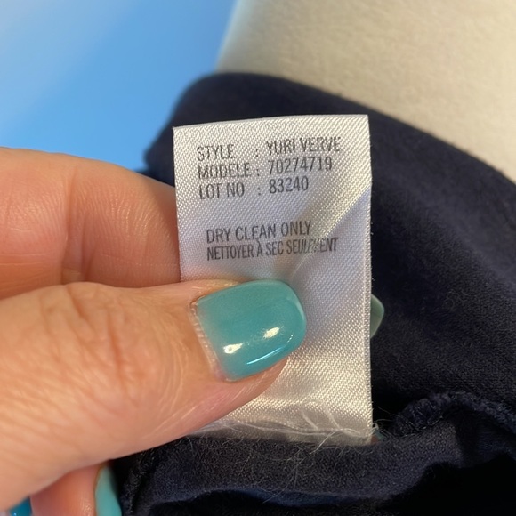 THEORY SAKS FIFTH AVENUE CROCHET COTTON SLEEVELESS DRESS YURI VERSE NAVY size M - Picture 9 of 12